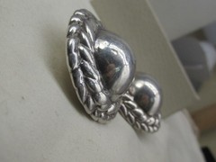 Vintage Simon Sebbag Sterling Silver Round Chunky Clip On Earrings 2″ 38gr #595