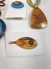 Lot Of Vintage Handmade Jewelry Necklaces & Earrings Gourd Wood Leather Metal