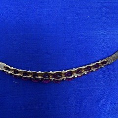 VTG Sterling Silver Ruby Colored Choker Necklace Signed BB ~14.58g ~17″ Korea