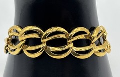 Vintage Napier Necklace and Bracelet Set Chunky Gold-Tone Links 1980s and Signed