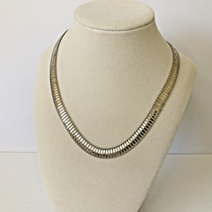 vintage JCM ITALY sterling silver ladder link 18″ collar necklace 9mm 7.63grams