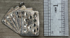 Vintage Sterling Silver 925 Royal Flush Poker Cards Casino Charm Pendant USA 4g