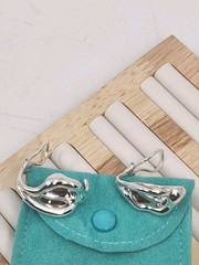 Vintage Elsa Peretti Tiffany & Co Sterling Silver Minimalist Hoop Earrings Rare