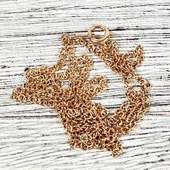 Vintage 10K Yellow Gold Rolo Chain Link Necklace 18.25″ Staple Classic