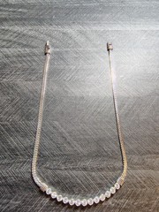 1990s Swarovski Silver-tone Collar Necklace Featuring Clear Rhinestones.