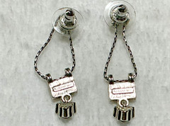 Vintage Silver Tone Drop Post Earring Lot, Napier Mother of Pearl/Abalone
