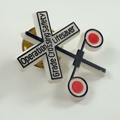 Vintage Operation Lifesaver Grade Crossing Saftey Pin Train Lapel Brooch Badge
