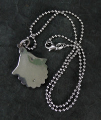 VINTAGE STERLING SILVER PUFFY CRESCENT MOON PEBBLED PENDANT NECKLACE ITALY CHAIN