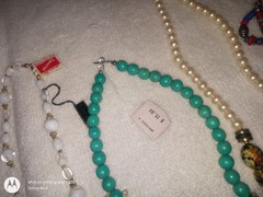 Lot 17 Vintage Necklaces Many still with Tags Ames Jamesway Lucite Wood Jewelry