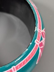 Vintage Hand Painted Wide Bangle Bracelet Summer Clothes Swimming 8.5 in
