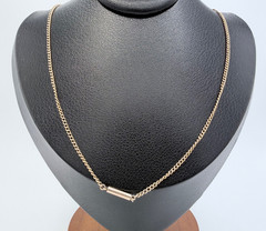 Antique 10K Gold Curb Link Necklace 15” Barrel Clasp Victorian Estate Chain