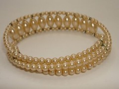 VINTAGE 1970-80’S ERA CREAMY FAUX PEARL CHOKER NECKLACE! 11 1/2″