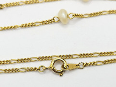 Freshwater Pearl Multi Style Link Gold Tone Chain Vtg Station Necklace 24 Inch