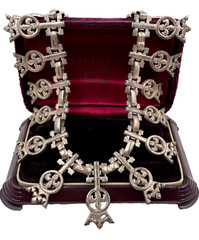 MONET EARLY RARE JUGENDSTIL ART DECO IRON LACE NECKLACE SILVER CLR CHOKER SIGNED