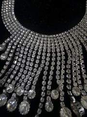 Stunning Vintage Rhinestone Drop Choker 12″ – 16″ Wedding, Vegas, Runway