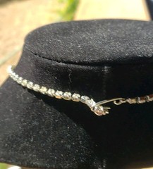VTG Silvertoned Neck Tie Shaped Necklace Pave Rhinestones 14″ Chain 5.5″Drop