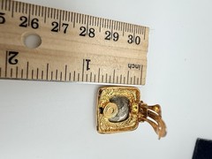 Vintage Costume Fashion Jewlery Gold tone faux Roman Coin Clip-on Earrings
