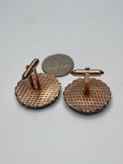 Vintage Crusader Knight Horse Shield High Relief MOP Metal Cufflinks Oxford