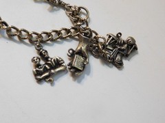 Vintage Ten Commandments Charm Bracelet | 10 Religious Charms | Moses Bible