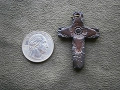 Poppy Flower Cross Military Vintage Lightweight Wood Bracelet Charm Pendant 1.6g