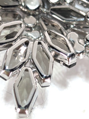 1950s Juliana D&E Book Piece Brooch Earrings Set Smoky Gray Coffin Navette 3″