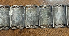Vintage Siam Niello Sterling Silver Panel Bracelet Thailand 42 Grams