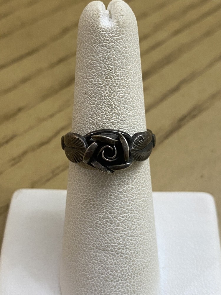 835 Silver Theodor Klotz Teka Designer Vintage Ring Rose Petal Size 6.25