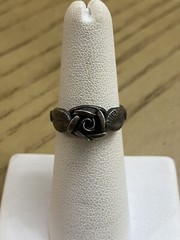 835 Silver Theodor Klotz Teka Designer Vintage Ring Rose Petal Size 6.25