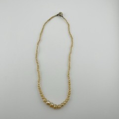 Vintage Faux Glass Pearl Necklace 17 Inches Choker