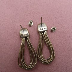 Dakota West Sterling Silver Shube Vintage Earrings Liquid Silver 1.5 in 975c