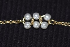 Vintage Gold Tone Faux Pearl Cluster 29″ Necklace-Bracelet-Earrings Set
