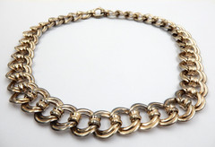 VINTAGE .835 EUROPEAN SILVER DOUBLE ROUND LINK 16″ CHAIN NECKLACE, 67.8 GRAMS