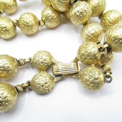 Crown Trifari Vintage Double Strand BB Necklace Shimmery Texture MCM