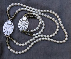 Vintage YSL Yves Saint Laurent Faux Baroque Pearl Necklace & Bracelet Set C46