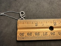 2.06g Vintage Sterling Silver 925 XO Pendant Necklace Adjustable M 17 in