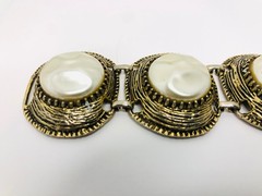 Vintage Beaded Simulated pearl Statement￼ bracelet 6 1/2 inches