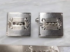 Vintage T&K Sterling Silver Tie Clip & Cufflinks Set ~ 41.4g ~ 8-H445
