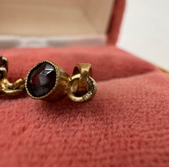 ANTIQUE VICTORIAN GORGEOUS RICH RED GARNET PENDANT GOLD FILLED FLOWER SHAPE UNIQ