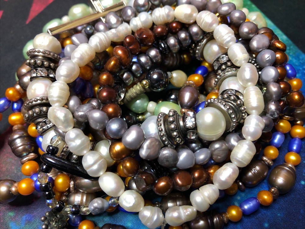 Genuine Cultured Pearl jewelry Lot Real Pearls Semi precious stones