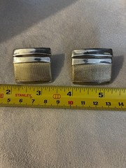 Huge 18K Gold & Sterling Silver Earrings Designer Signed BTP 22.9 Grams