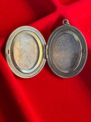 Vintage 12 kt Gold Filled Oval Locket with Etched Floral Design