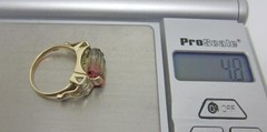 14K Yellow Gold Vintage 6.0 Carats Natural Bicolor Tourmaline Diamond Ring 6.25