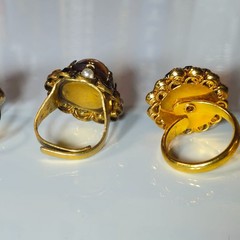 Vintage 6 Pc Assorted Judy lee &Unsigned Ring Lot Jewelry Mixed Styles and Sizes