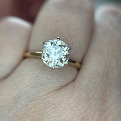 Antique Natural GIA 2.48 K VS2 Antique Old Mine Cut Diamond Engagement Ring