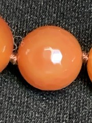 Vintage Graduated Faceted Carnelian Agate Necklace Hand Knotted 24in