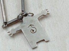 42″ artisan Silver CHARMS Necklace ONE OF A KIND HANDMADE ARTIST SIGNED