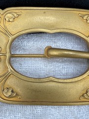 Vintage Sash Brooch Pin Buckle Victorian Gold Tone