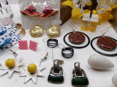 Vintage Costume Jewelry Earrings 80s 90s Y2K Pierced Clip Chunky Retro Lot