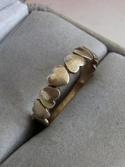 Vintage 90s Hearts Band Ring Dainty 925 Sterlling Silver Size 8 3/4