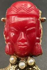 Vintage Selro Selini Asian Thai Princess Brooch Pin Faux Pearls Jewelry Unsigned